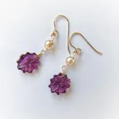 【SALE】（668）ロードライトガーネットのピアス 14kgf