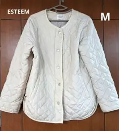 ESTEEM エスティーム　　軽量アウター　Mサイズノーカラーキルティングコート
