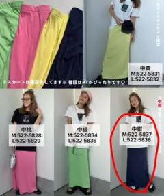 SAORIコラボ テレコリブナロースカート ネイビー LLのサムネイル