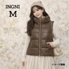 ★【イング】ダウンベスト　M　ブラウン　カジュアル　シンプル　アウター　あったか