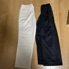 ホワイト コットンスラックス＆ブラックスウェットパンツ