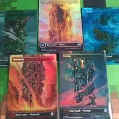 MTG 基本土地 フルアートfoil 5枚セット
