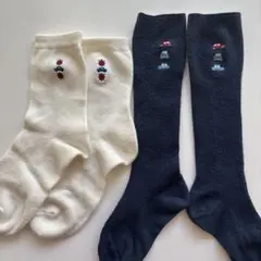 familiarファミリア 靴下 ホワイト ネイビー 2点セット