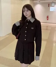 continuerde NICE CLAUP セットアップ ケーブルカーディガン