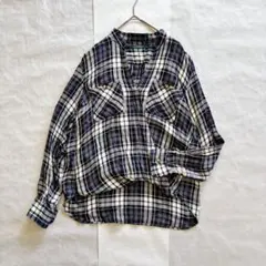 ローレンラルフローレン カシュクール シャツ チェック とろみ素材 金ボタン Lのサムネイル