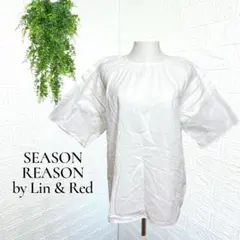 2836【SEASON REASON】半袖ブラウス シャツ オフホワイト M