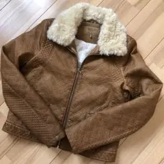 ザラ　フェイクレザージャケット　ボア　革ジャン　ライダース　ZARA