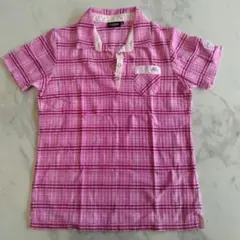 kappa ピンク チェック柄 ゴルフシャツ Lサイズ