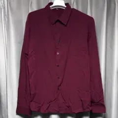 シーイン　ドレスシャツ　ワインレッド　長袖