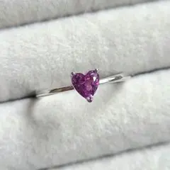 合成アレキサンドライト　ハート型リング　指輪　ジュエリー　heart　宝石　真鍮