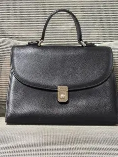 新品同様✨ROCHAS ロシャス・2wayバッグ ラムレザー 無地 ブラック 