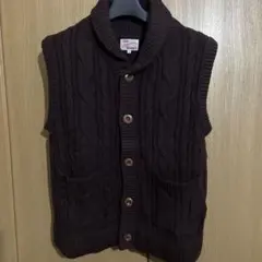 Antiquolothes Works ダークブラウン ニットベスト サイズM