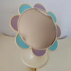 チョコホリック花型スタンドフラワーミラー昭和レトロ鏡カガミ