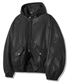 TRILLIONAIRE 2WAY エルボーパッチレザーフードジャケットのサムネイル