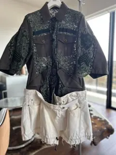 sacai ミリタリーレース切替ドッキングワンピースのサムネイル