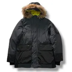 Thisisneverthat ダウンジャケット L ファー ブラック イエロー