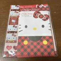 2-02 ハローキティ レターセット チェック柄 8セット
