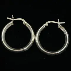 シルバー925 Silver ワイドフープピアス/軽研磨仕上げ/両耳/イヤリング