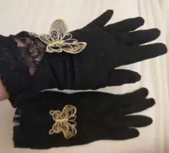 アナスイ　手袋　グローブ　日焼け対策　ハンドカバー　美白　１回着　黒　ゴシック