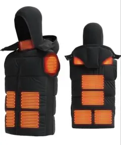 電熱ベスト 加熱ベスト USB給電 3段階温度調整 9箇所発熱 XL