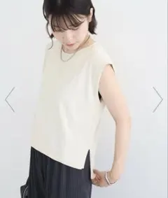 【新品】グリーンパークス　Petit Fleur ノースリリネンライクニットのサムネイル