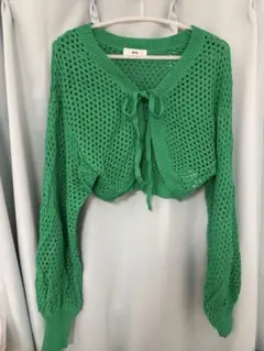 WEGO グリーン ショート丈カーディガン フリーサイズ