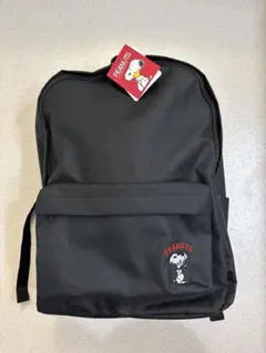 【新品タグ付】スヌーピー PEANUTS リュック バックパック ブラック 刺繍