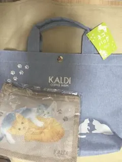 KALDI ネコバッグ　猫デザイン キャンバスバック　ねこの日