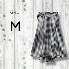 グレイル　ロングスカート　フレア　ギンガムチェック　ウエストゴム　ベルト