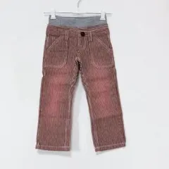 MPS デニムパンツ ストレートデニムパンツ 長ズボン ウエストゴム ストライプ