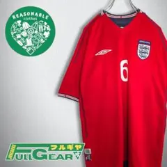 古着 サッカー ゲームシャツ イングランド代表 リバーシブル ＃6 ヴィンテージ