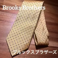 【美品】ブルックスブラザーズ ネクタイ ゴールド イエロー ドット柄 シルク