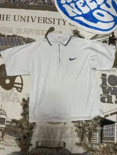90s NIKE 半袖ポロシャツ 白 銀タグ 刺繍ロゴ L 古着 - メルカリ