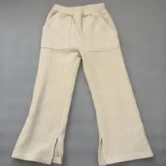 【値下げ】アンドヤム　&yam フレアパンツ　ニットワイドパンツ　120