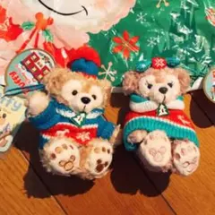 ダッフィー　シェリーメイ  ぬいぐるみストラップ　クリスマス