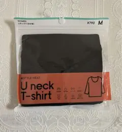 [新品]スタイルヒート GU ブラック Uネック 8分袖Mサイズ