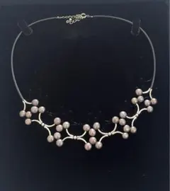 本真珠　淡水パール　チョーカー　伊勢購入　グレー系　セミラウンド　保証書付