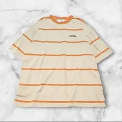 モノマート　CODDERR　アーチロゴ刺繍　ボーダーシルエットＴシャツ　Ｌ