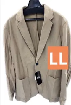 LL ベージュ洗えるストレッチ 春夏テーラードジャケット