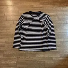 笹*水様 00s old uniqlo マルチボーダー ロンT ネイビー y2k