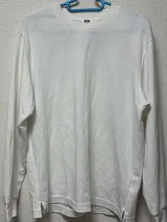 美品　エアリズム　コットンクルーネックTシャツ長袖　白 Mサイズ