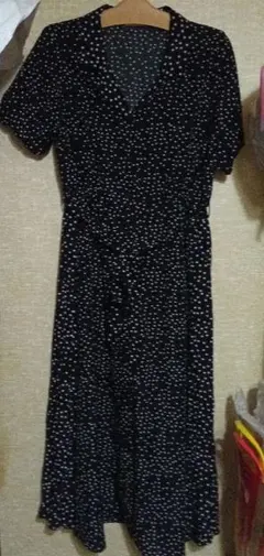 値下げ15日まで❢　水玉模様 半袖シャツワンピース