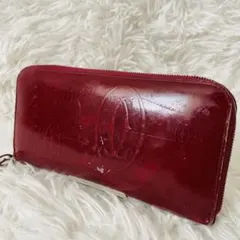 Cartier ハッピーバースデー 長財布 ラウンドジップ　レッドのサムネイル
