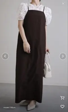 サキシマトーキョー　ペンシルキャミロングワンピース　ブラウン　未使用のサムネイル
