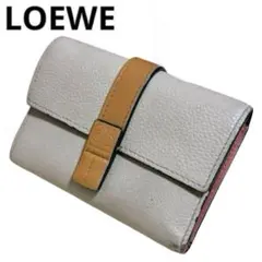 人気　ロエベ　折り財布　バーティカルウォレット　スモール　レザー　トリカラー