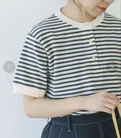【送料込み✨】 par ici ヘンリーネック ボーダー Tシャツのサムネイル
