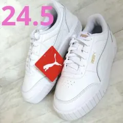 PUMA ホワイト プラットフォームスニーカー 24.5 プーマ スニーカー