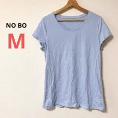 一点もの⭐️NO BO【M】ライトブルー クルーネックTシャツ 半袖