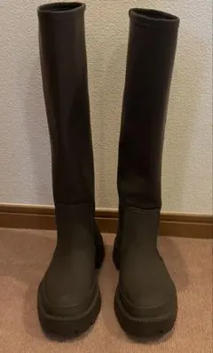 レディース ロングブーツ ダークカーキ厚底サイズ37(24cm)のサムネイル