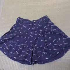 ネイビー 文字柄 キュロット Mサイズ